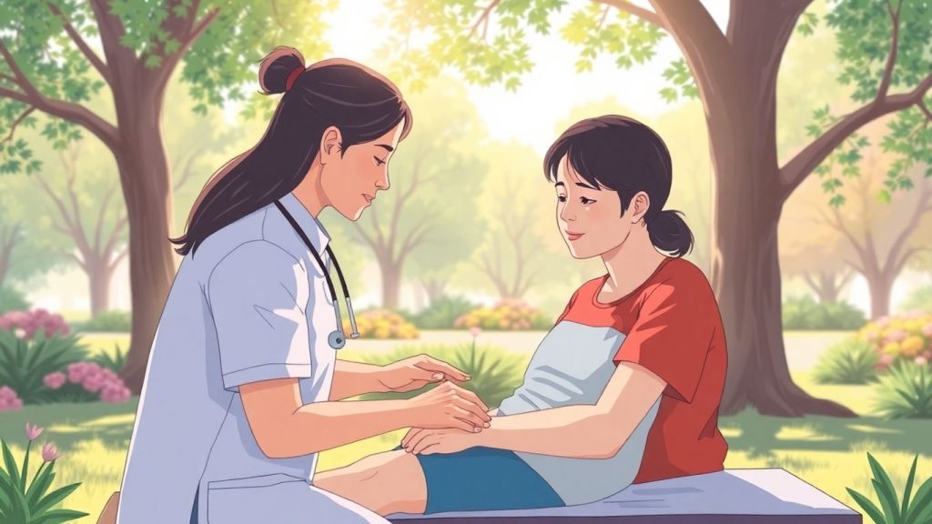 Person erhält medizinische Hilfe im Freien